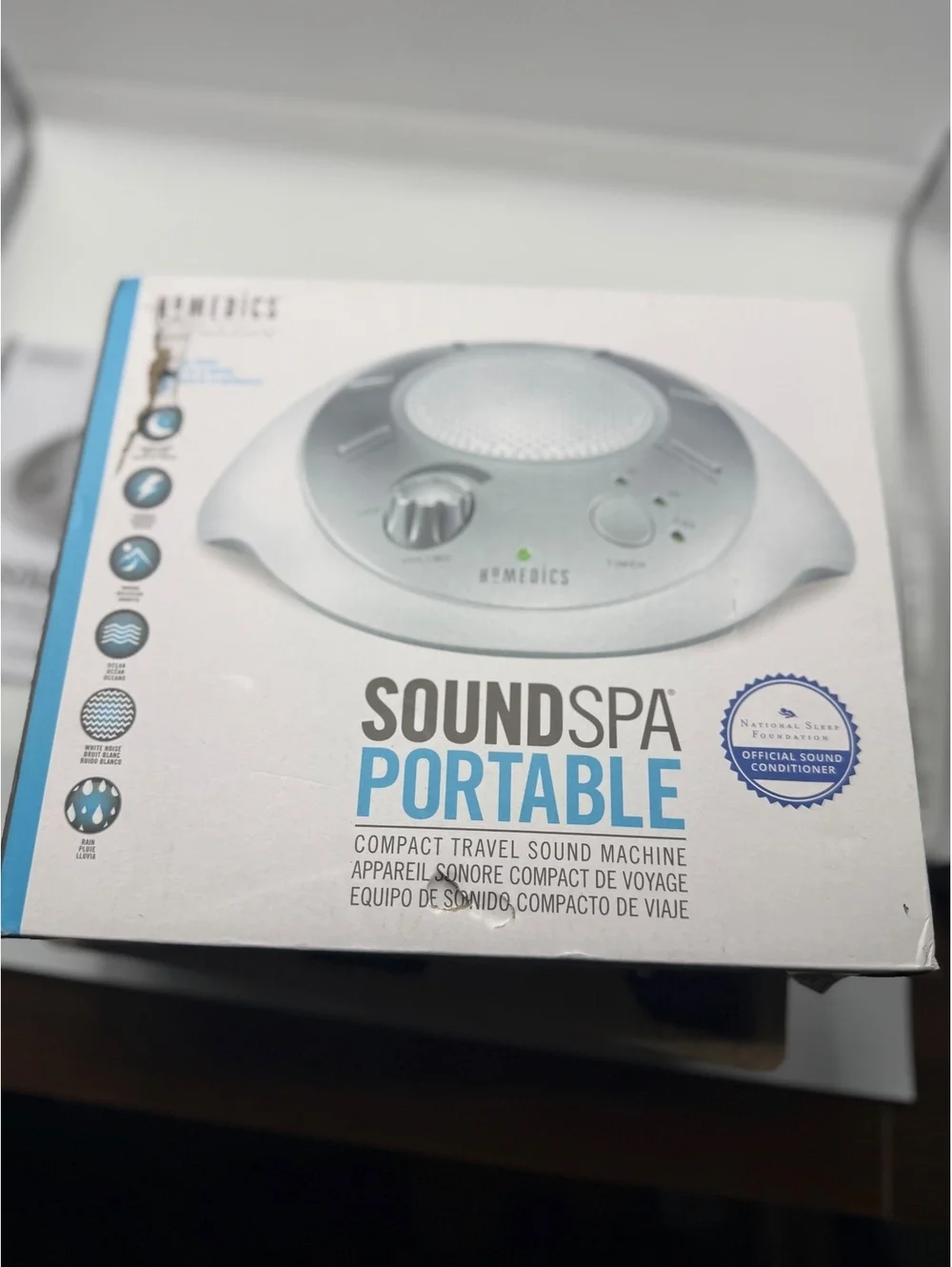 HoMedics SoundSpa Portable Sound Machine with AC Adapter and Manual